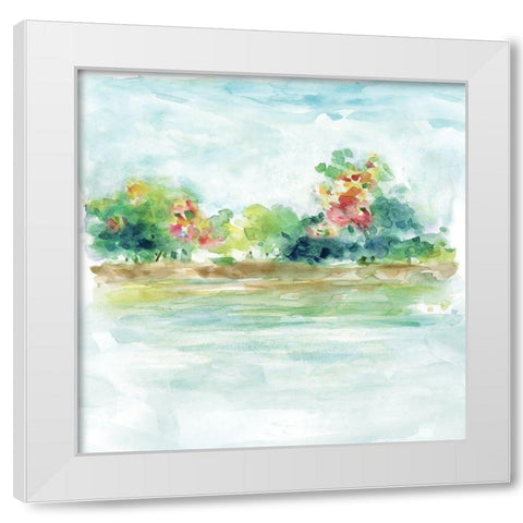Water Garden White Modern Wood Framed Art Print by Robinson, Carol