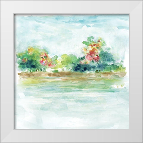Water Garden White Modern Wood Framed Art Print by Robinson, Carol