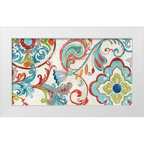 Inspired Henna White Modern Wood Framed Art Print by Nan