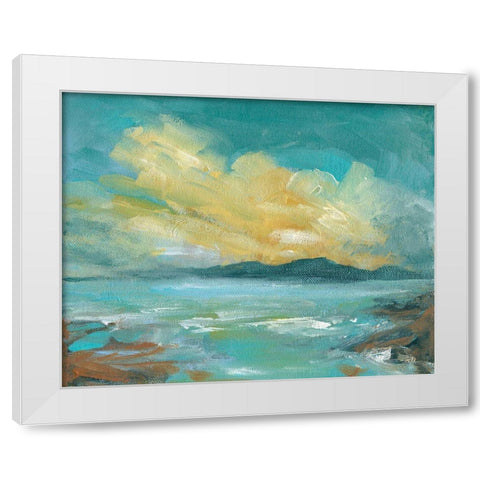 Rocky Beach White Modern Wood Framed Art Print by Robinson, Carol