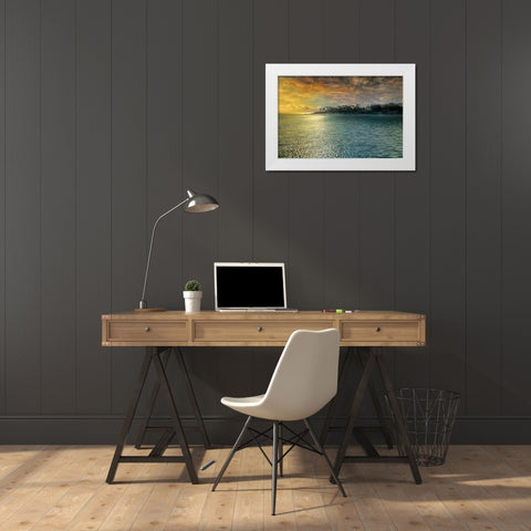 Mystic Island White Modern Wood Framed Art Print by Calascibetta, Mike