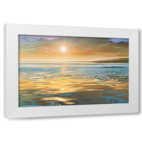 Evening Calm White Modern Wood Framed Art Print by Calascibetta, Mike