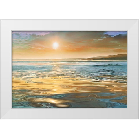 Evening Calm White Modern Wood Framed Art Print by Calascibetta, Mike
