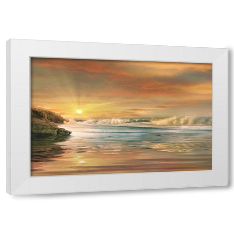 Sundown White Modern Wood Framed Art Print by Calascibetta, Mike
