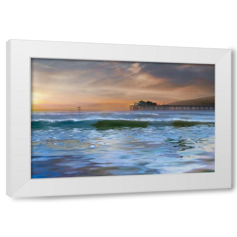 The Pier White Modern Wood Framed Art Print by Calascibetta, Mike