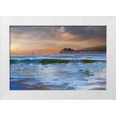 The Pier White Modern Wood Framed Art Print by Calascibetta, Mike