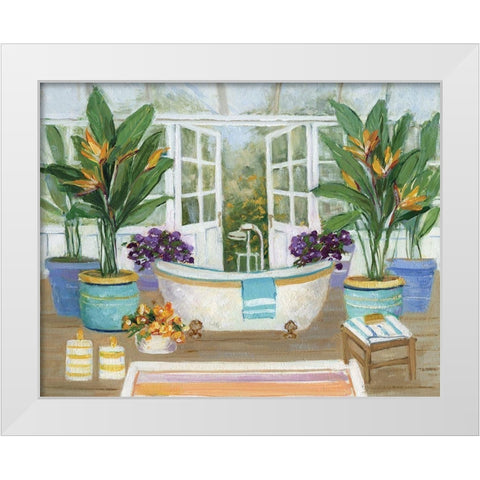 Tropical Island White Modern Wood Framed Art Print by Swatland, Sally