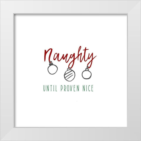 Naughty White Modern Wood Framed Art Print by Murray, Amanda