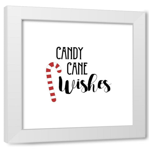 Candy Cane Wishes White Modern Wood Framed Art Print by Murray, Amanda