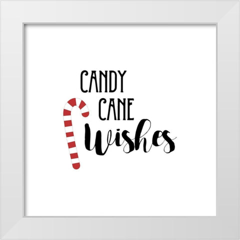 Candy Cane Wishes White Modern Wood Framed Art Print by Murray, Amanda