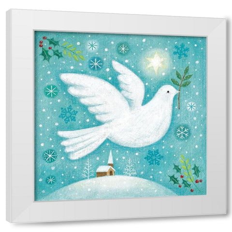Peace On Earth White Modern Wood Framed Art Print by Cave, Joanne