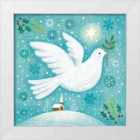Peace On Earth White Modern Wood Framed Art Print by Cave, Joanne