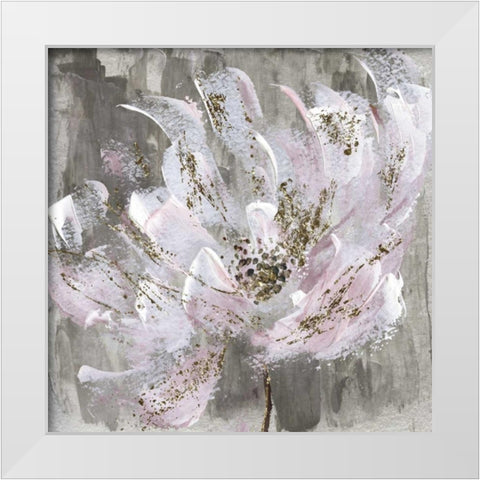 Blushy and Splashy White Modern Wood Framed Art Print by Craven, Katrina