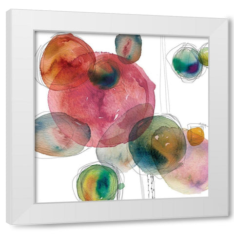 Color Drops White Modern Wood Framed Art Print by Robinson, Carol
