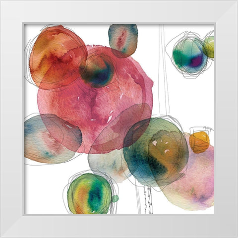 Color Drops White Modern Wood Framed Art Print by Robinson, Carol