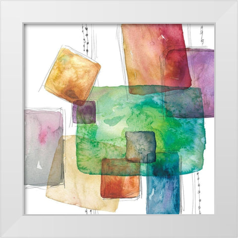Color Blocks White Modern Wood Framed Art Print by Robinson, Carol