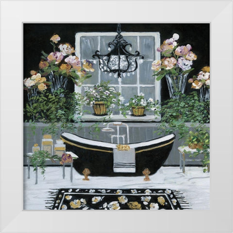 Femme Noir Bath I White Modern Wood Framed Art Print by Swatland, Sally