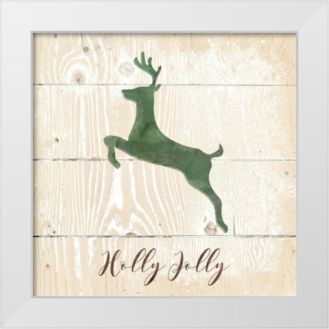 Holly Jolly White Modern Wood Framed Art Print by Robinson, Carol