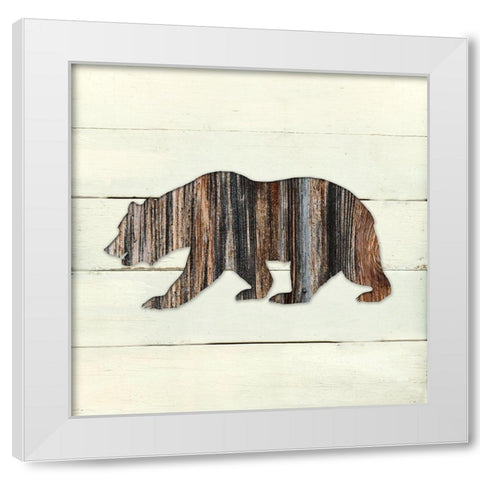 Woodland Bear White Modern Wood Framed Art Print by Robinson, Carol