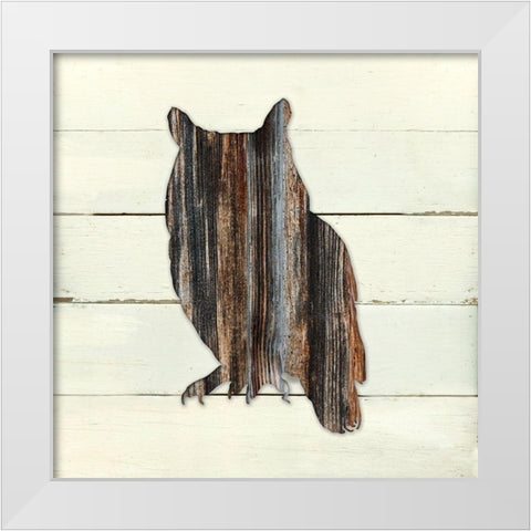 Woodland Owl White Modern Wood Framed Art Print by Robinson, Carol