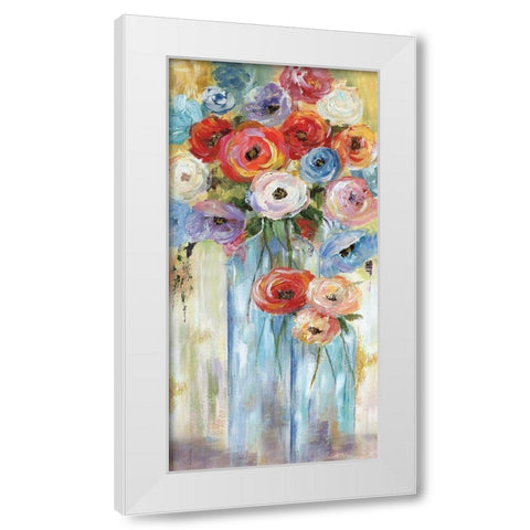 Bottles and Blooms White Modern Wood Framed Art Print by Nan