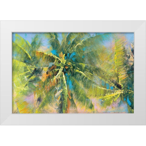Palm Collage White Modern Wood Framed Art Print by Mathenia, Paul