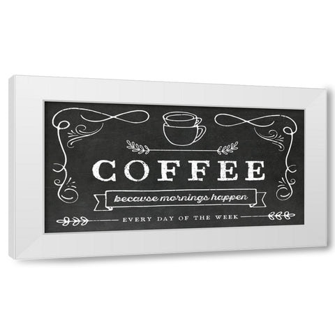 Coffee Everyday White Modern Wood Framed Art Print by Murray, Amanda