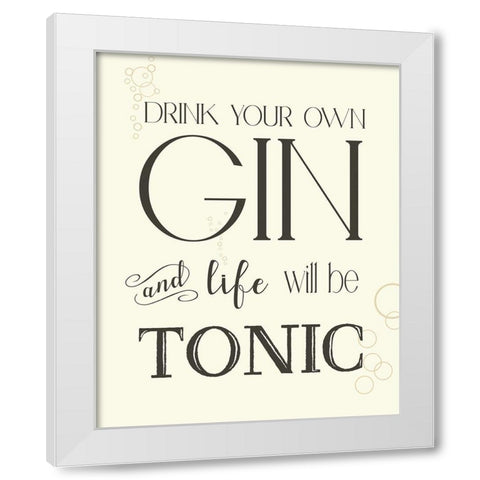 Gin and Tonic White Modern Wood Framed Art Print by Donovan, Kelly