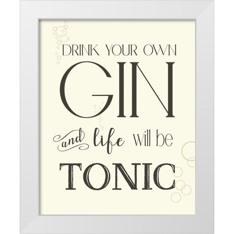 Gin and Tonic White Modern Wood Framed Art Print by Donovan, Kelly