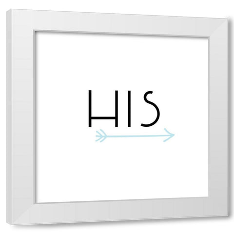 His Arrow White Modern Wood Framed Art Print by CAD DESIGNS