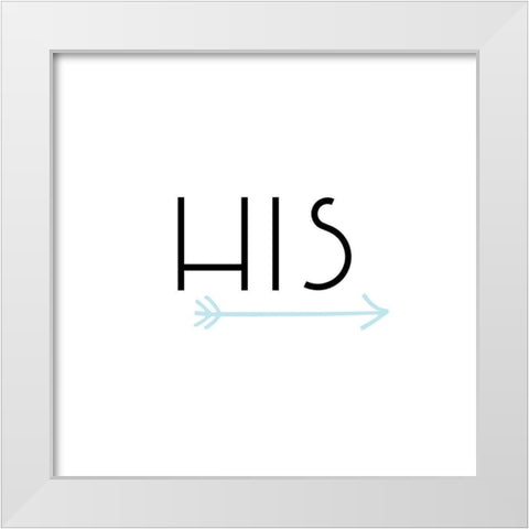 His Arrow White Modern Wood Framed Art Print by CAD DESIGNS