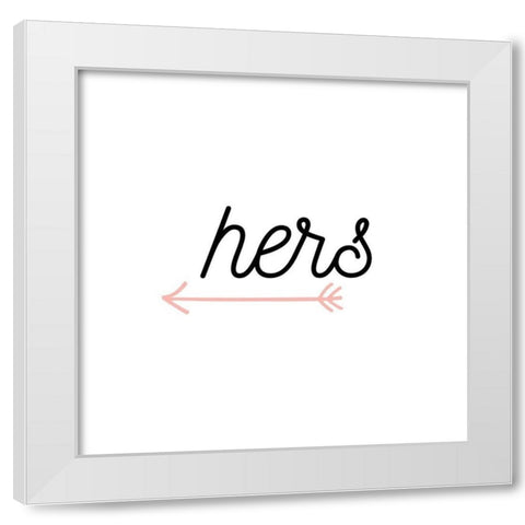 Her Arrow White Modern Wood Framed Art Print by CAD DESIGNS
