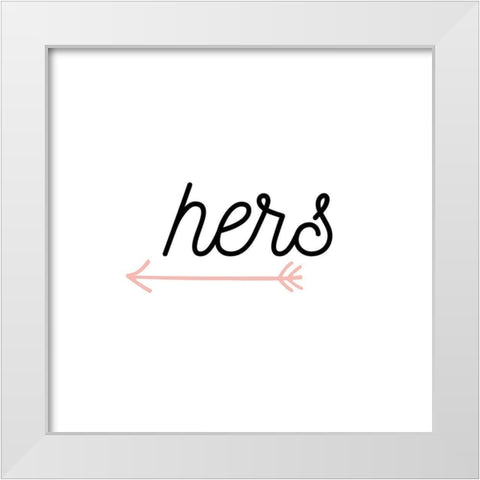 Her Arrow White Modern Wood Framed Art Print by CAD DESIGNS