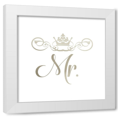 Mr. Crown White Modern Wood Framed Art Print by CAD DESIGNS