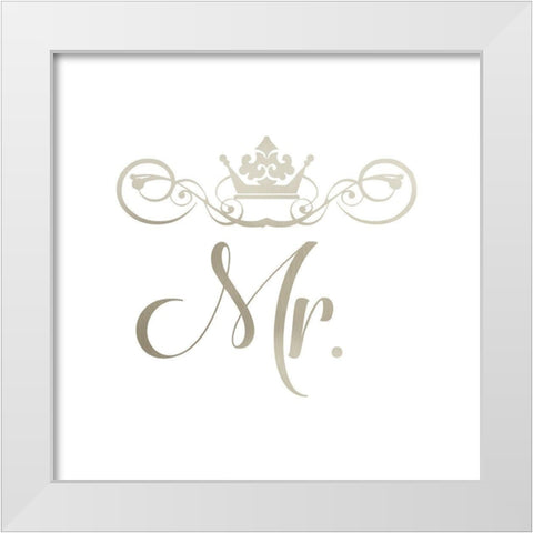 Mr. Crown White Modern Wood Framed Art Print by CAD DESIGNS