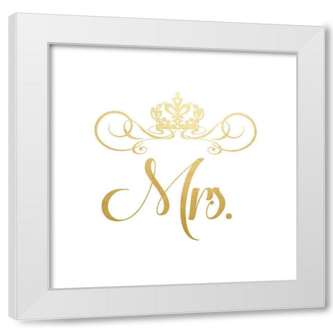Mrs. Crown White Modern Wood Framed Art Print by CAD DESIGNS