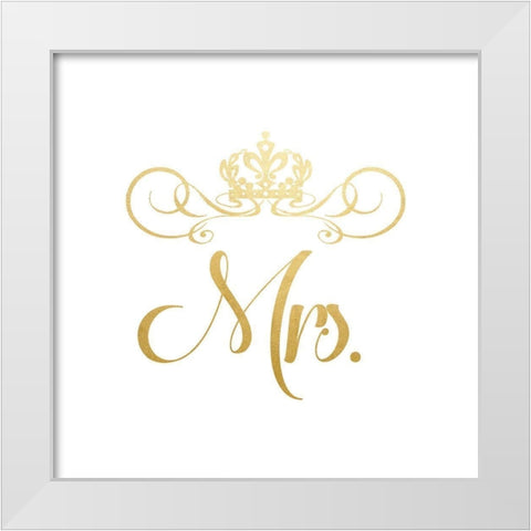 Mrs. Crown White Modern Wood Framed Art Print by CAD DESIGNS
