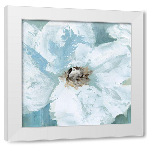 Poppy Impression White Modern Wood Framed Art Print by Nan