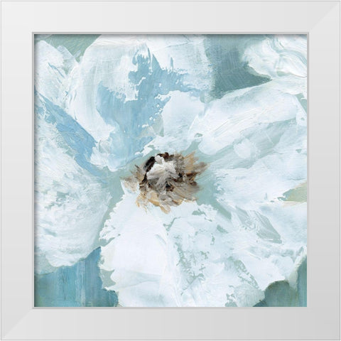 Poppy Impression White Modern Wood Framed Art Print by Nan