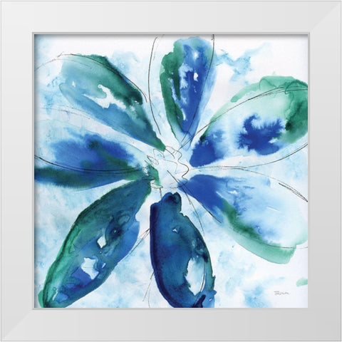 Be Bold Blue I White Modern Wood Framed Art Print by Craven, Katrina
