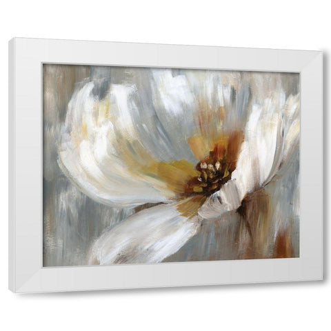 Emboldened Poppy White Modern Wood Framed Art Print by Nan