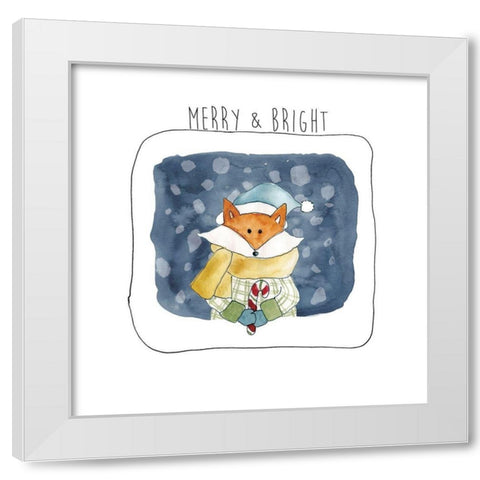Christmas Fox White Modern Wood Framed Art Print by Robinson, Carol