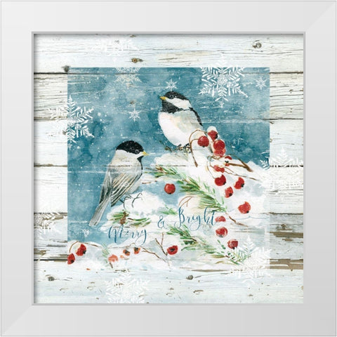 Merry and Bright White Modern Wood Framed Art Print by Robinson, Carol