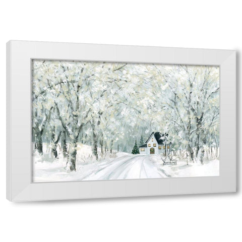 Christmas Lane White Modern Wood Framed Art Print by Robinson, Carol