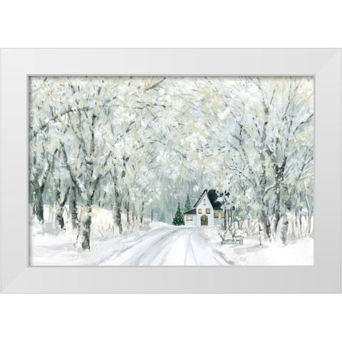 Christmas Lane White Modern Wood Framed Art Print by Robinson, Carol