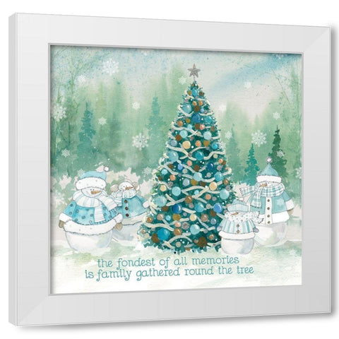 Snowman Family White Modern Wood Framed Art Print by Robinson, Carol