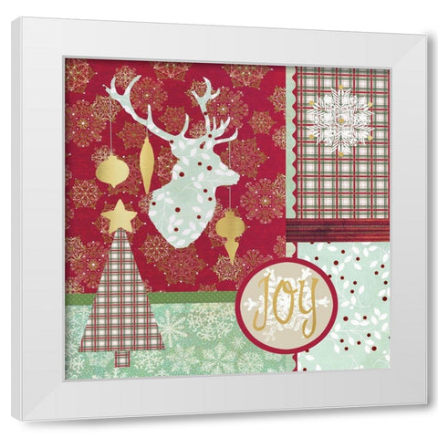 Christmas Pattern White Modern Wood Framed Art Print by Robinson, Carol