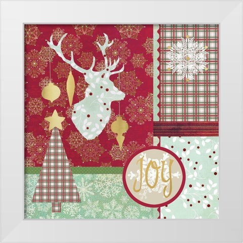 Christmas Pattern White Modern Wood Framed Art Print by Robinson, Carol