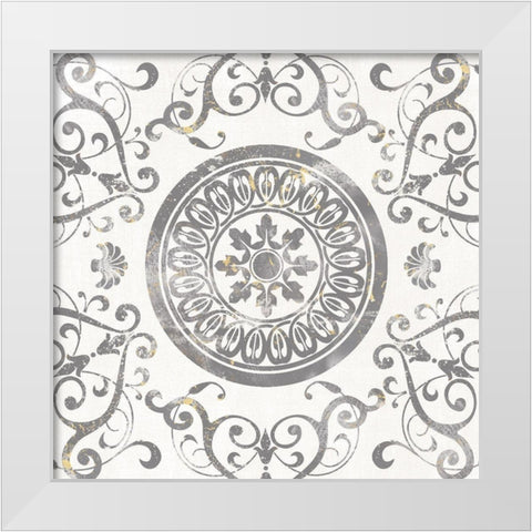Mandala Medallion White Modern Wood Framed Art Print by Knutsen, Conrad