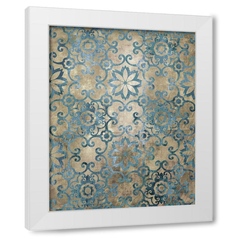 Moroccan Blue White Modern Wood Framed Art Print by Knutsen, Conrad